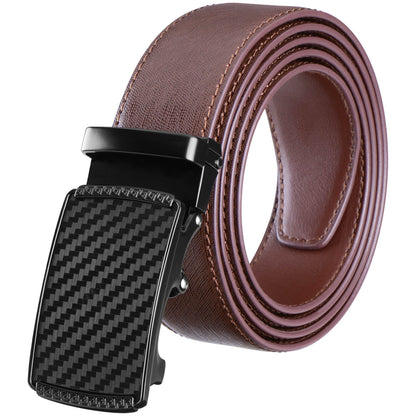 Labnoft Men's Auto-Lock PU Leather Belt, Brown