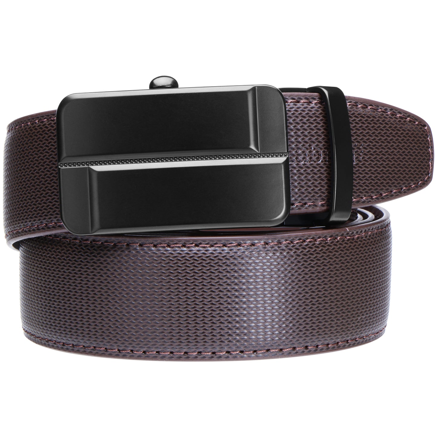 Labnoft Men's Auto-Lock PU Leather Belt, Brown