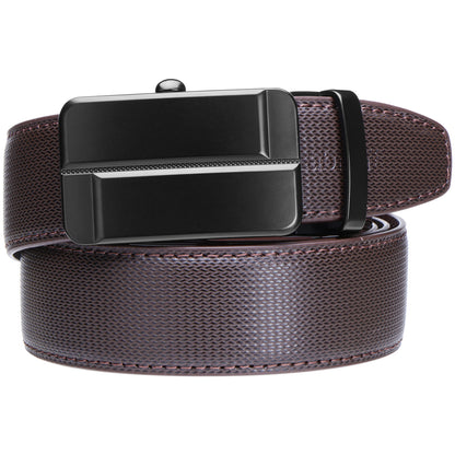 Labnoft Men's Auto-Lock PU Leather Belt, Brown