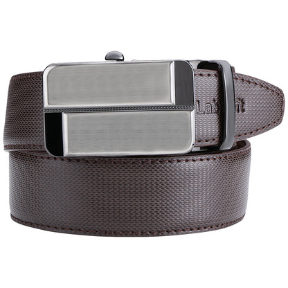 Labnoft Men's Auto-Lock PU Leather Belt, Brown