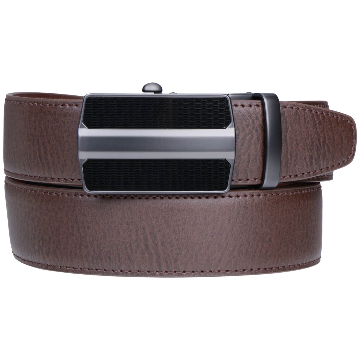Labnoft Men's Auto-Lock PU Leather Belt, Brown