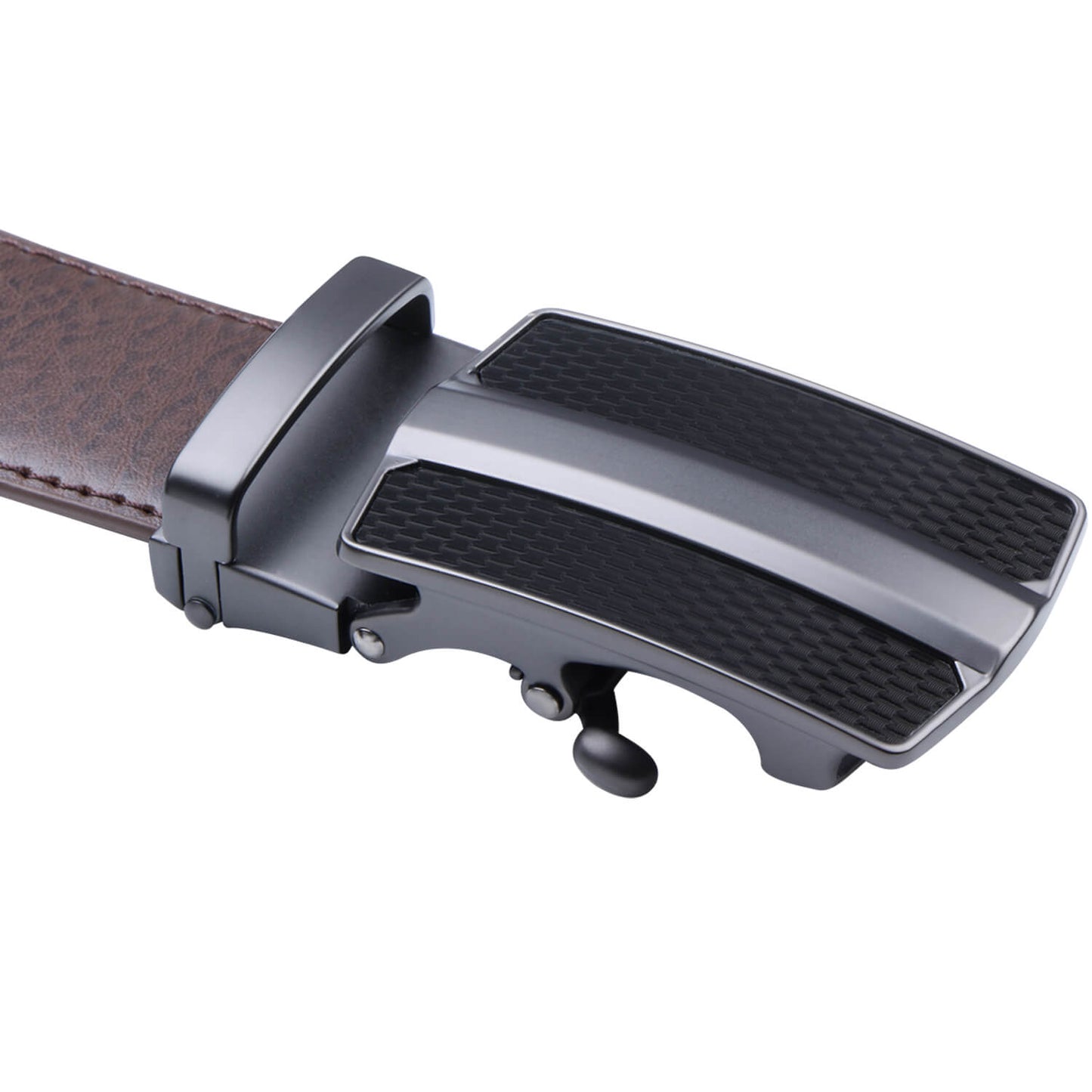 Labnoft Men's Auto-Lock PU Leather Belt, Brown