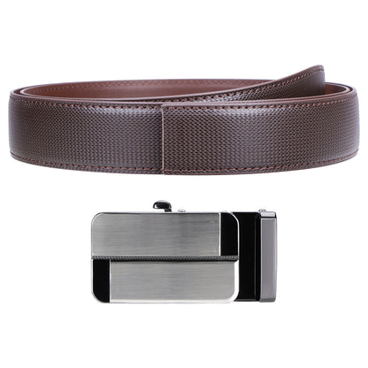 Labnoft Men's Auto-Lock PU Leather Belt, Brown