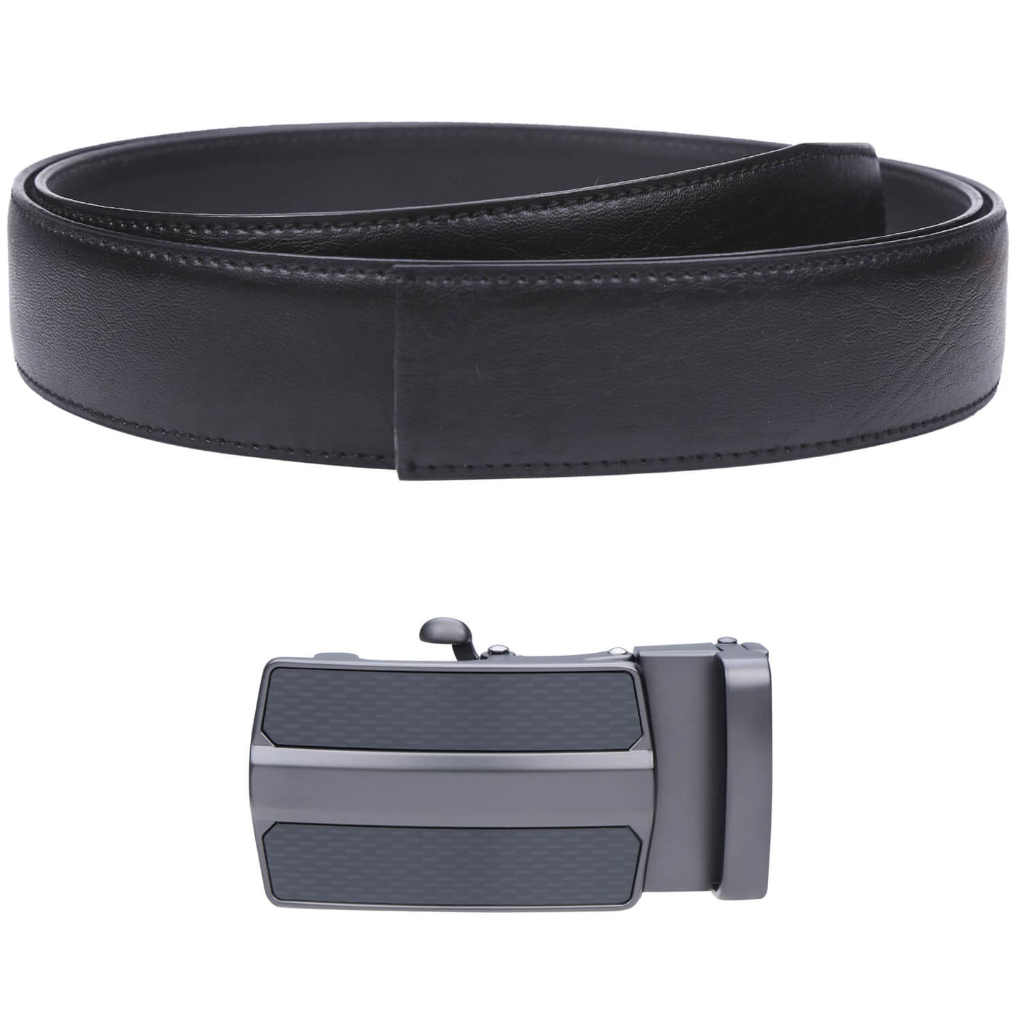 Labnoft Men's Auto-Lock PU Leather Belt, Black