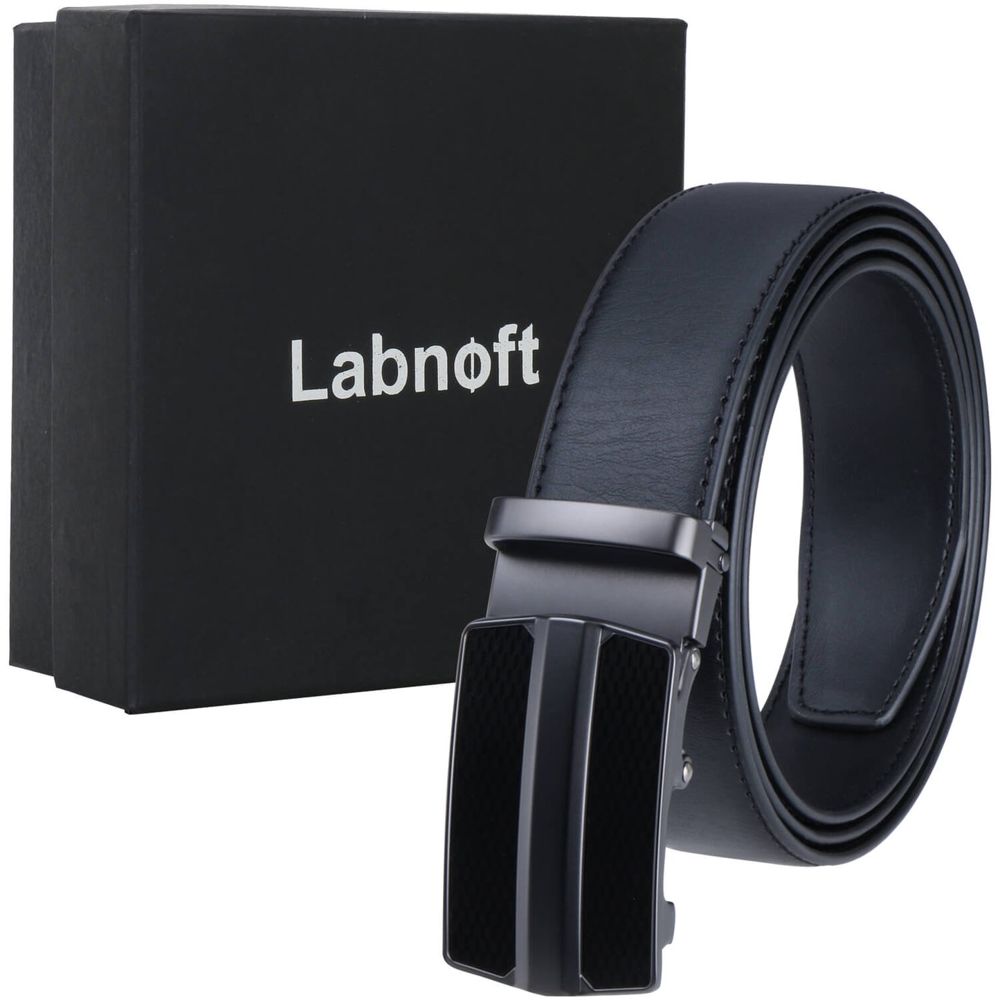 Labnoft Men's Auto-Lock PU Leather Belt, Black