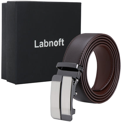 Labnoft Men's Auto-Lock PU Leather Belt, Brown