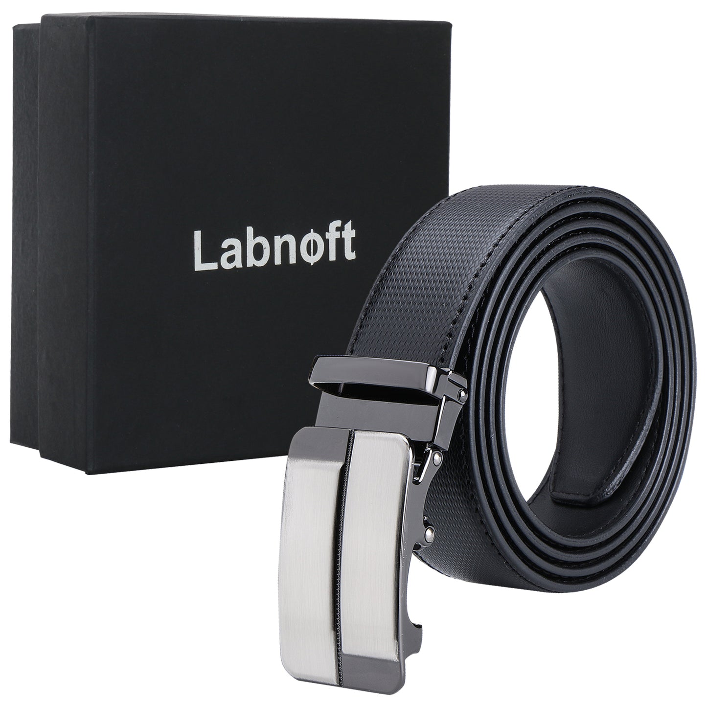 Labnoft Men's Auto-Lock PU Leather Belt, Black