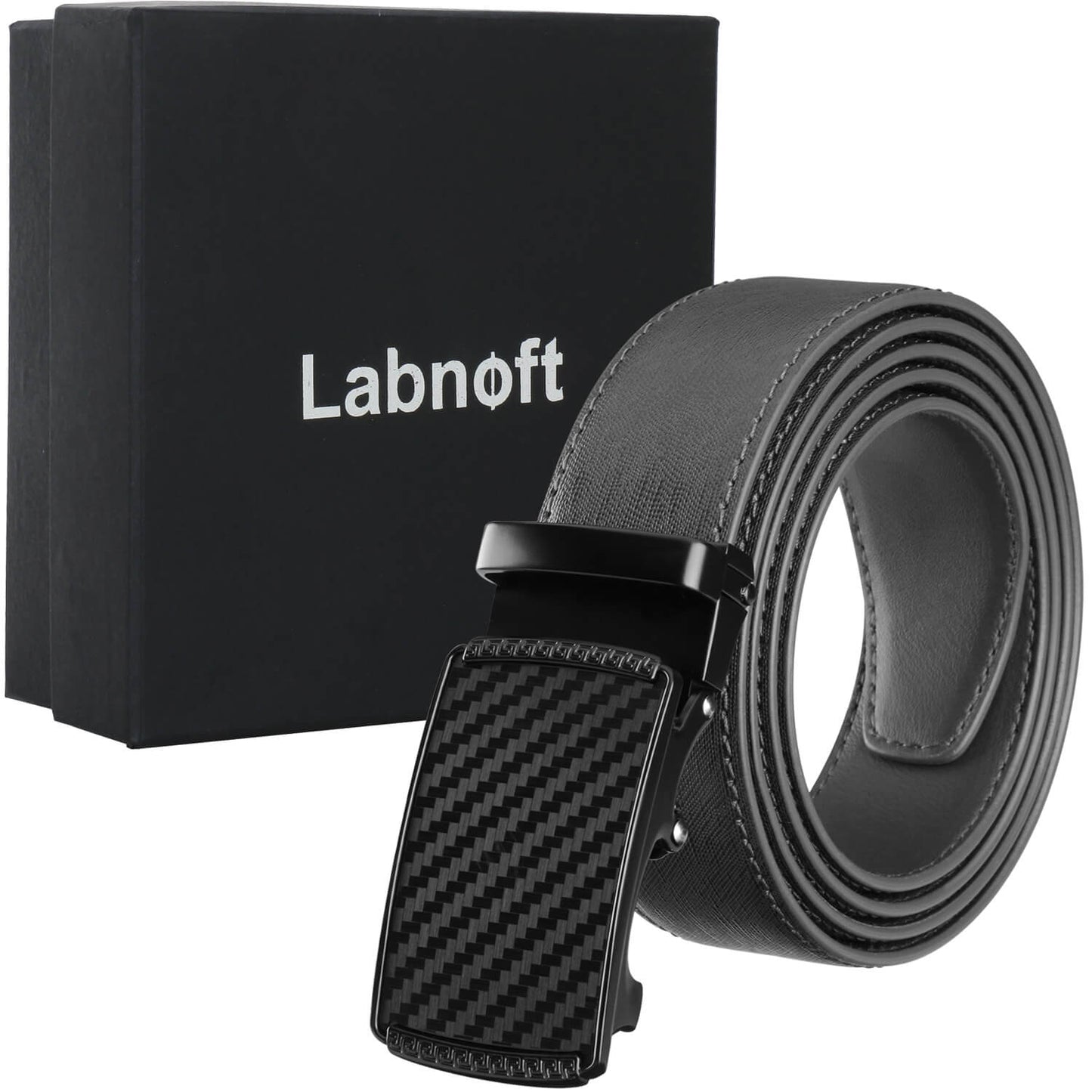 Labnoft Men's Auto-Lock PU Leather Belt, Black