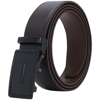 Labnoft Men's Auto-Lock PU Leather Belt, Brown