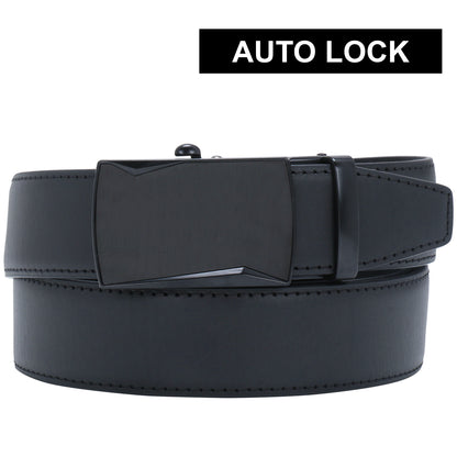 Labnoft Men's Auto-Lock PU Leather Belt, Black