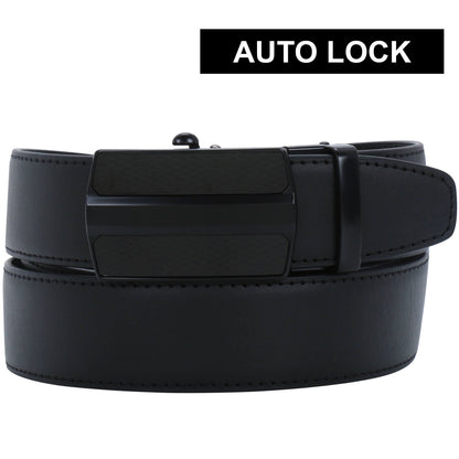 Labnoft Men's Auto-Lock PU Leather Belt, Black