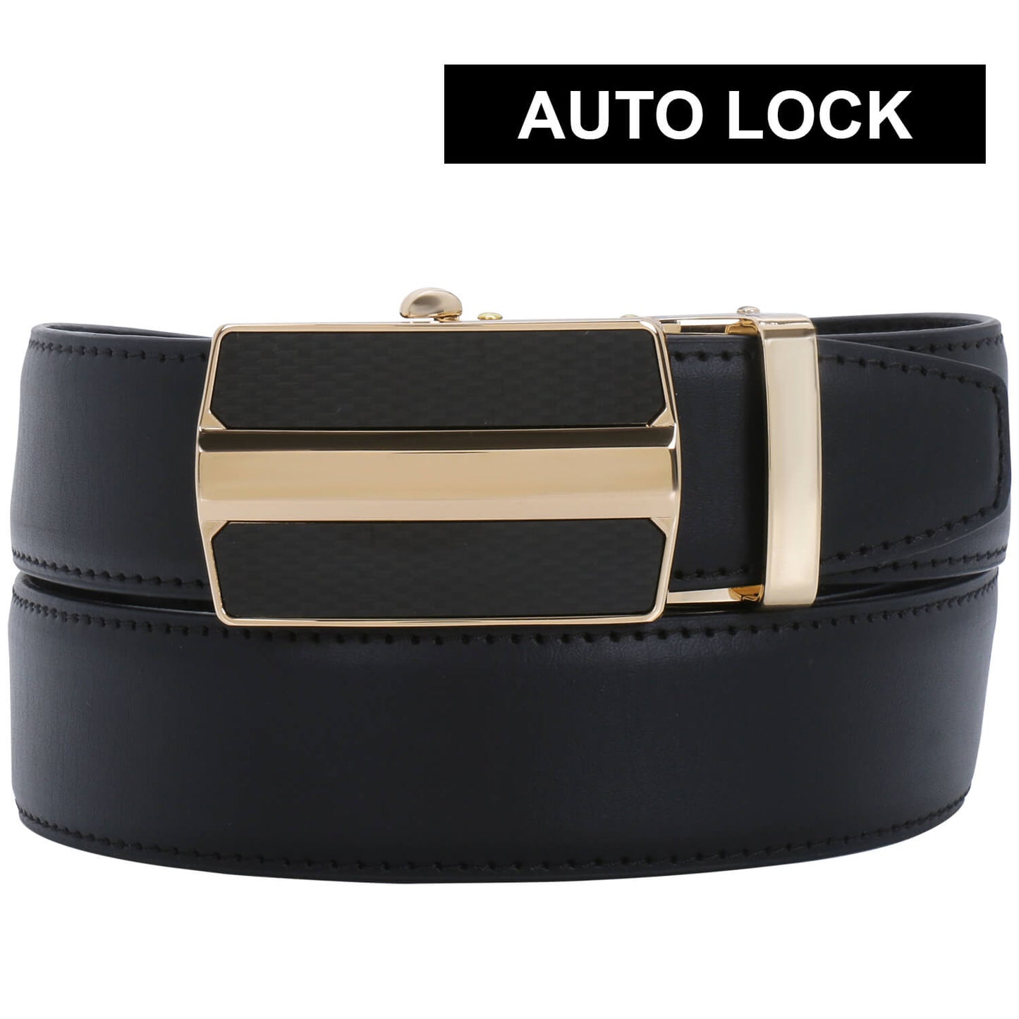 Labnoft Men's Auto-Lock PU Leather Belt, Black