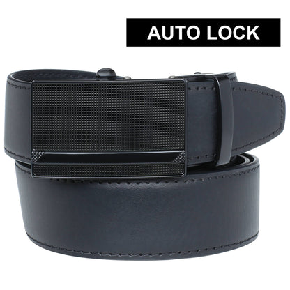 Labnoft Men's Auto-Lock PU Leather Belt, Black