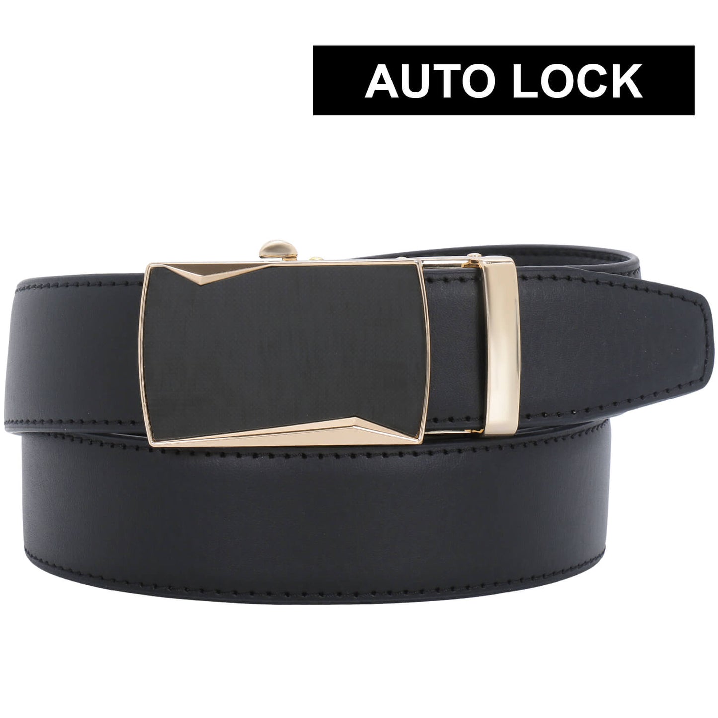 Labnoft Men's Auto-Lock PU Leather Belt, Black