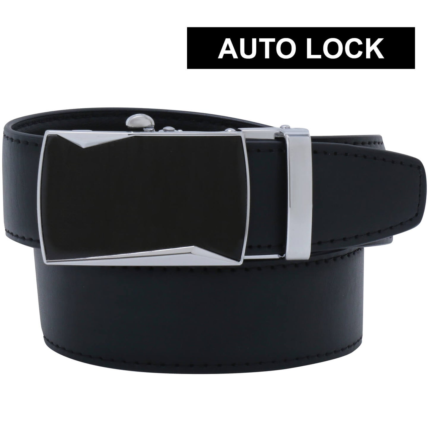 Labnoft Men's Auto-Lock PU Leather Belt, Black