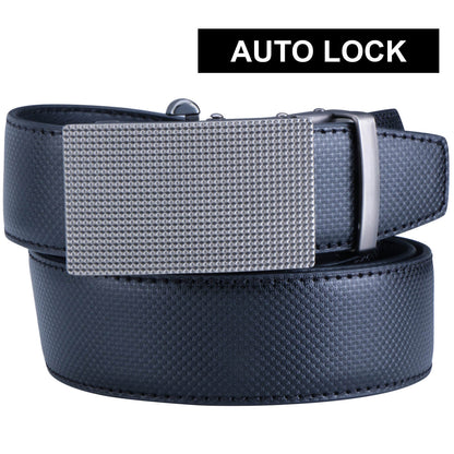 Labnoft Men's Auto-Lock PU Leather Belt, Black