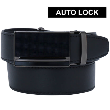 Labnoft Men's Auto-Lock PU Leather Belt, Black