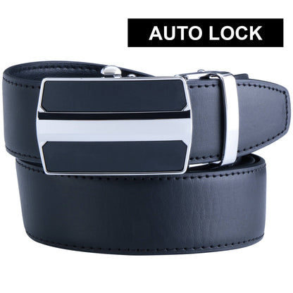 Labnoft Men's Auto-Lock PU Leather Belt, Black