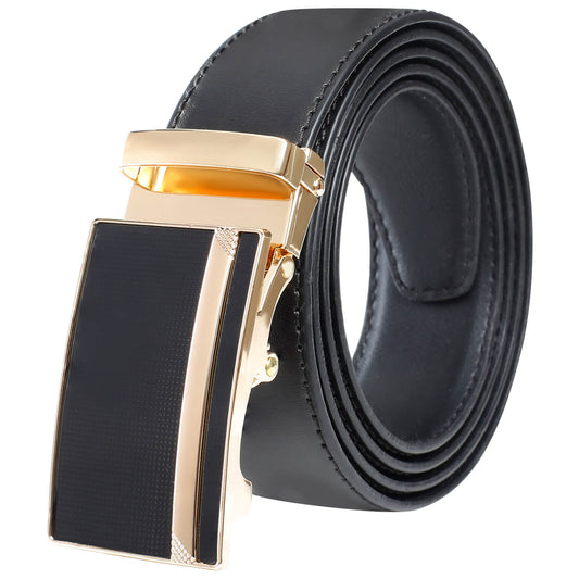 Labnoft Men's Auto-Lock PU Leather Belt, Black