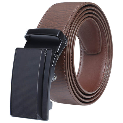 Labnoft Men's Auto-Lock PU Leather Belt, Brown