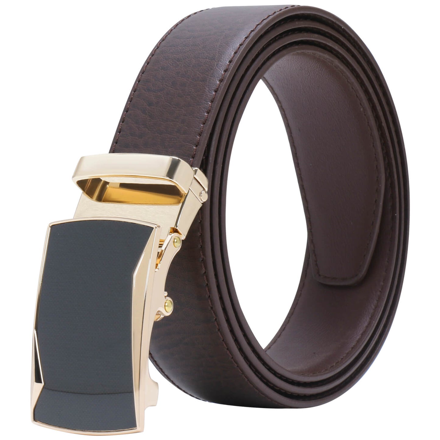 Labnoft Men's Auto-Lock PU Leather Belt, Brown