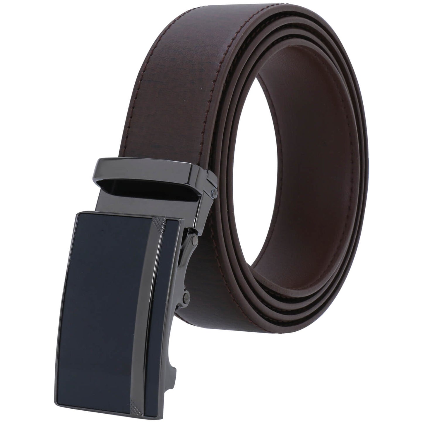 Labnoft Men's Auto-Lock PU Leather Belt, Brown