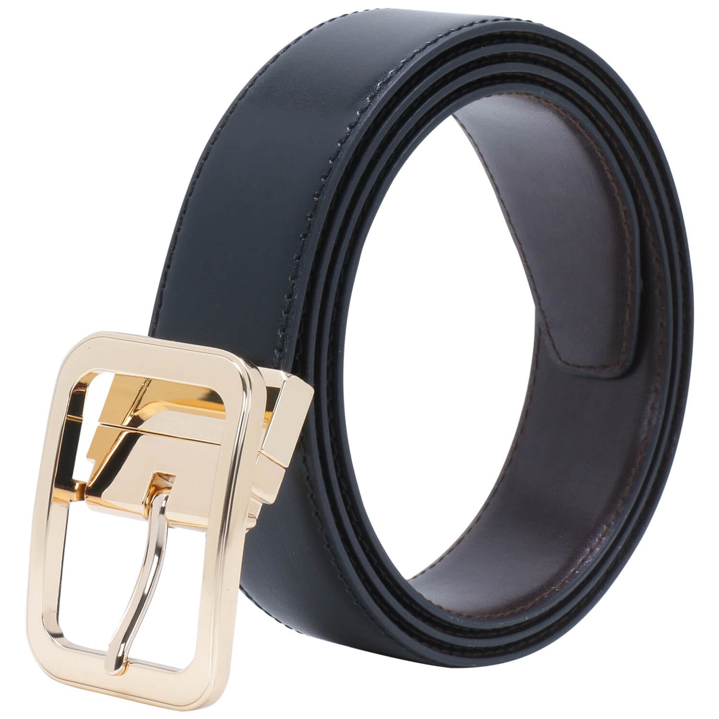 Labnoft Men's Reversible PU Leather Belt (Black & Brown)