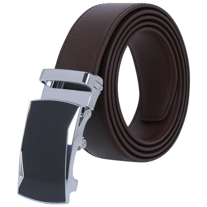 Labnoft Men's Auto-Lock PU Leather Belt, Brown