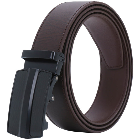 Labnoft Men's Auto-Lock PU Leather Belt, Brown