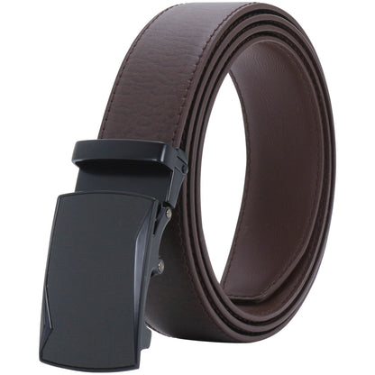 Labnoft Men's Auto-Lock PU Leather Belt, Brown