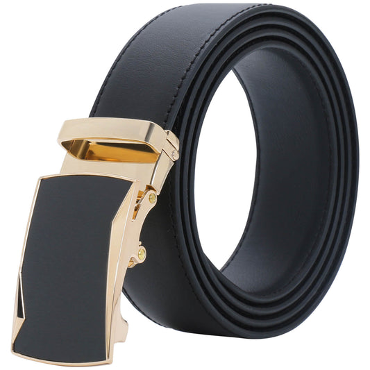 Labnoft Men's Auto-Lock PU Leather Belt, Black