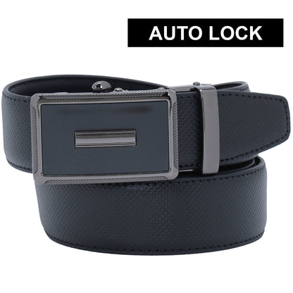 Labnoft Men's Auto-Lock PU Leather Belt, Black