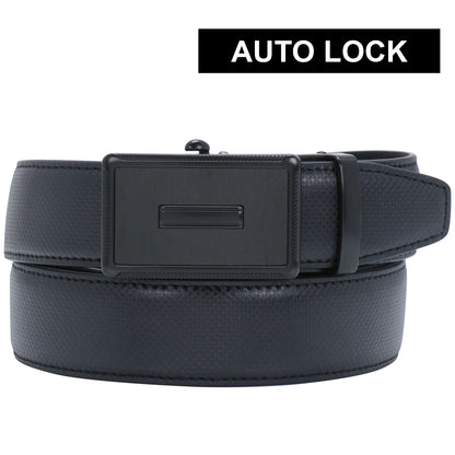 Labnoft Men's Auto-Lock PU Leather Belt, Black