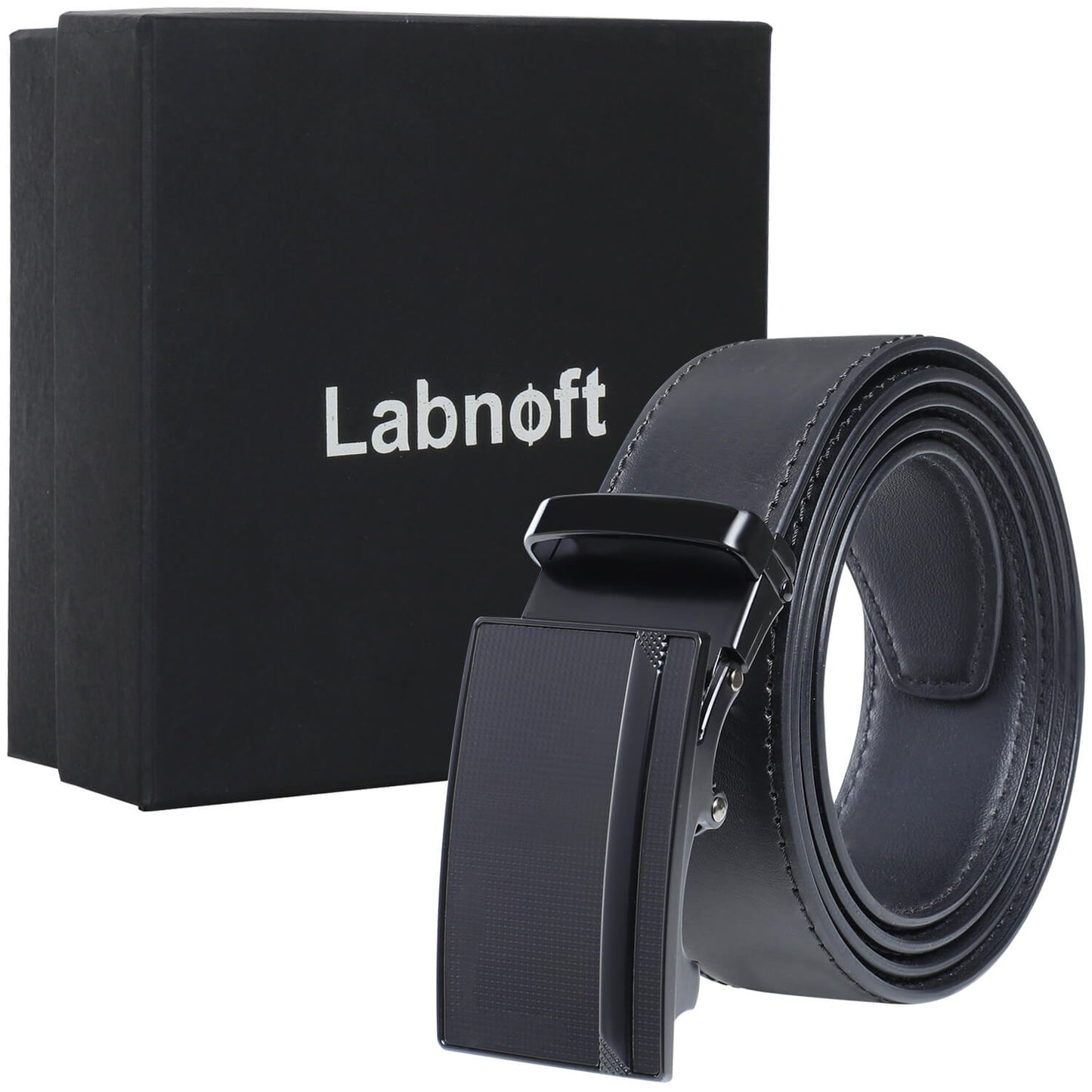 Labnoft Men's Auto-Lock PU Leather Belt, Black