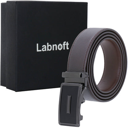 Labnoft Men's Auto-Lock PU Leather Belt, Brown