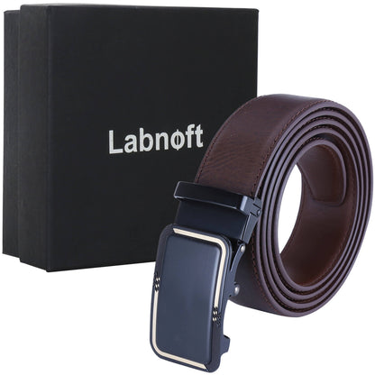 Labnoft Men's Auto-Lock PU Leather Belt, Brown