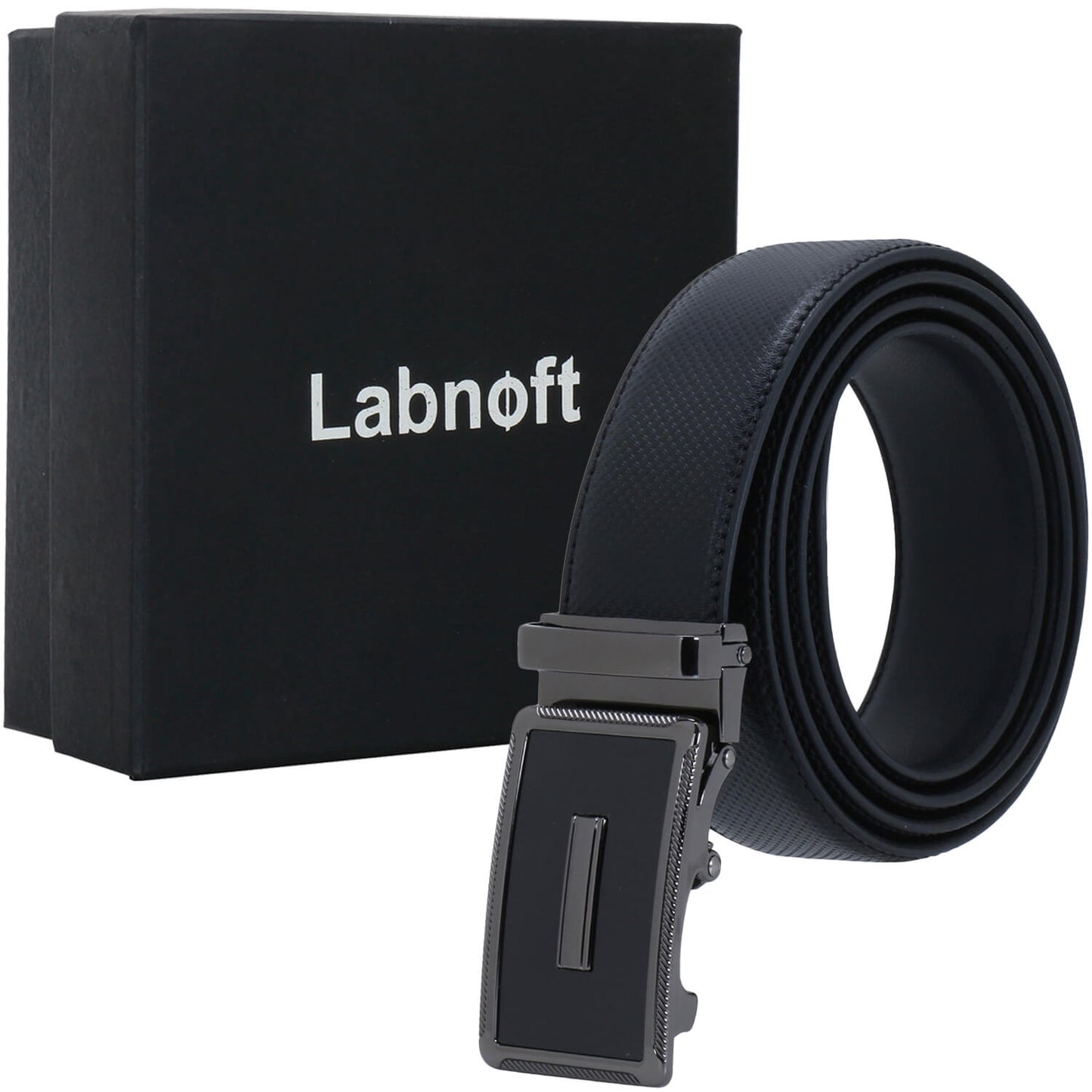 Labnoft Men's Auto-Lock PU Leather Belt, Black