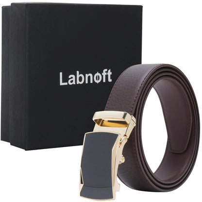 Labnoft Men's Auto-Lock PU Leather Belt, Brown