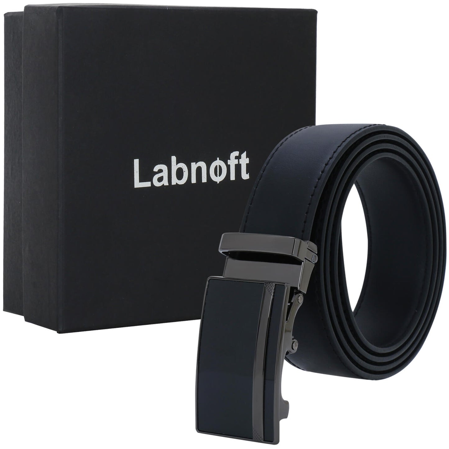 Labnoft Men's Auto-Lock PU Leather Belt, Black