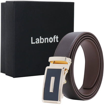 Labnoft Men's Auto-Lock PU Leather Belt, Brown