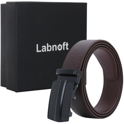 Labnoft Men's Auto-Lock PU Leather Belt, Brown