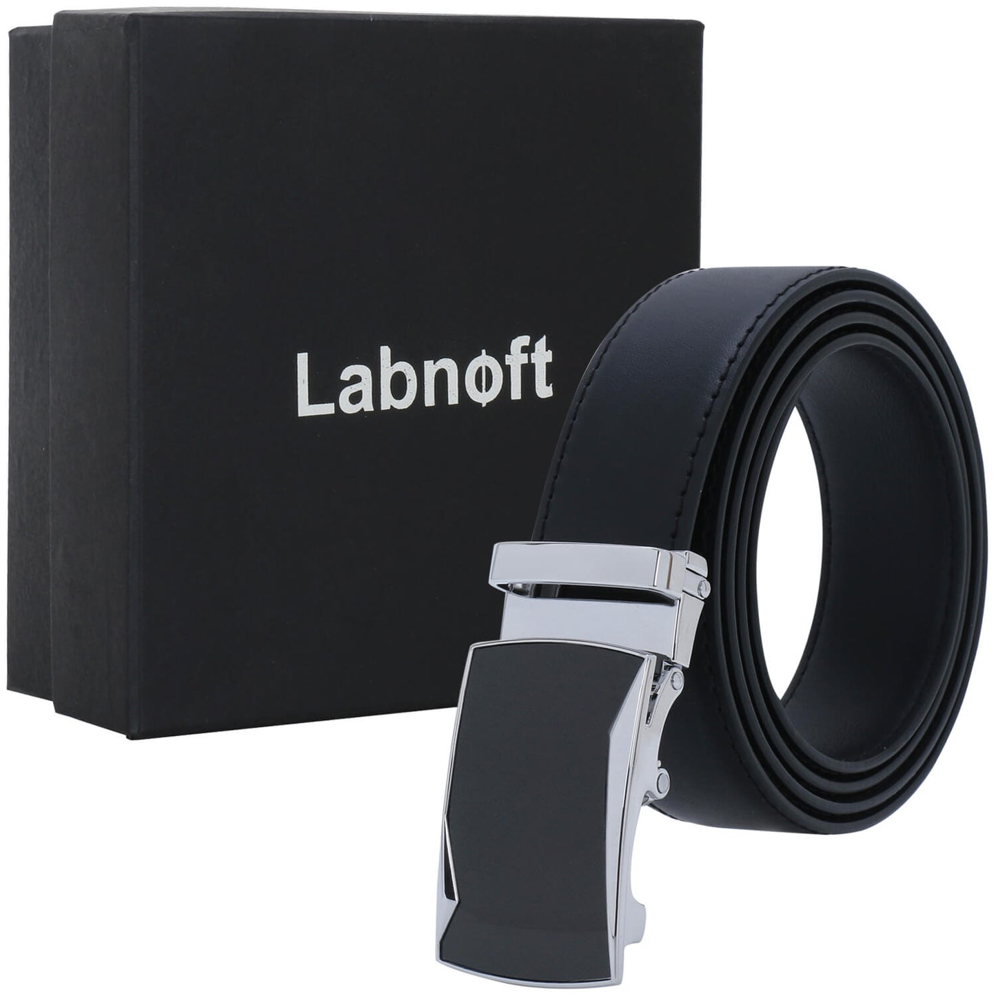 Labnoft Men's Auto-Lock PU Leather Belt, Black