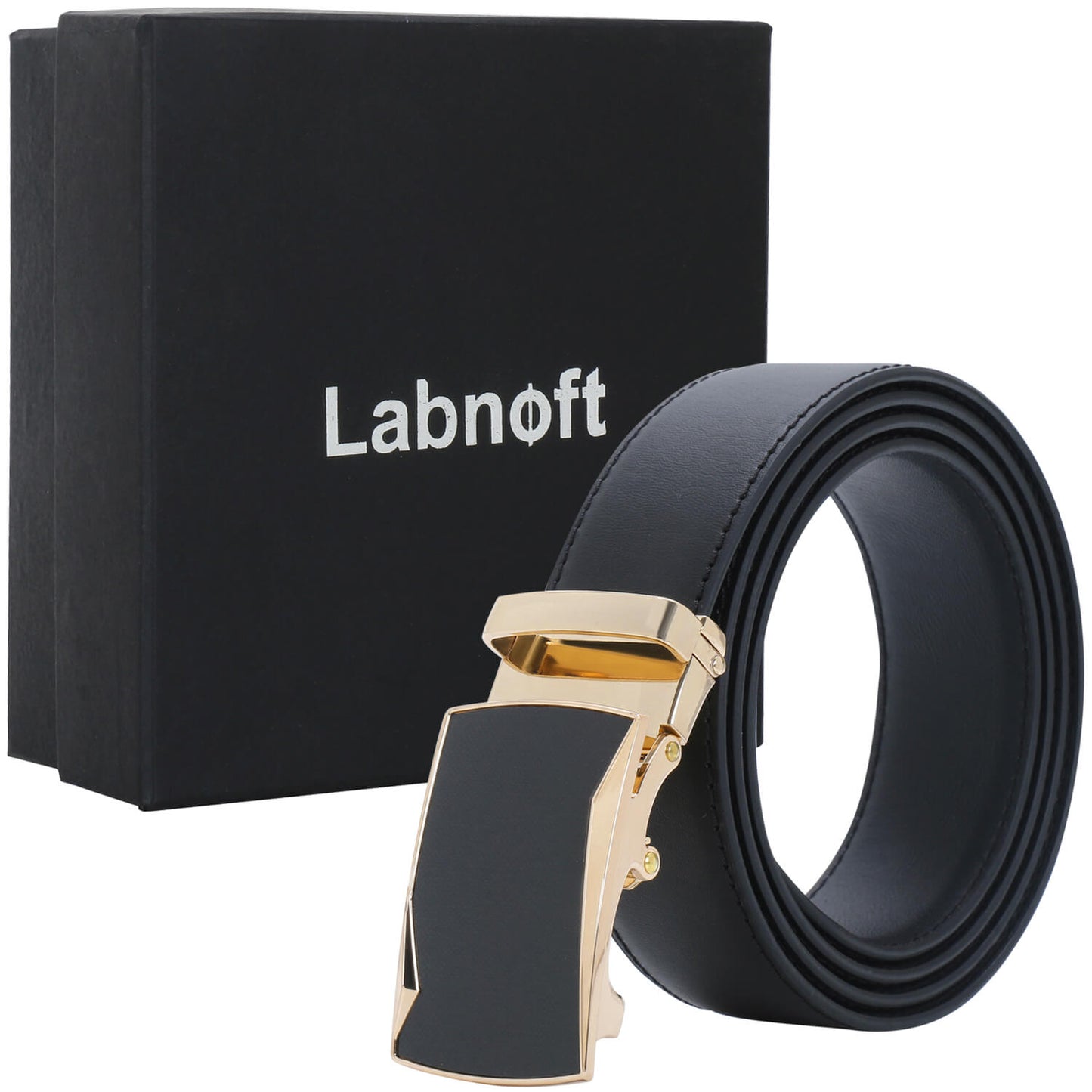 Labnoft Men's Auto-Lock PU Leather Belt, Black