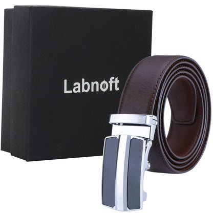 Labnoft Men's Auto-Lock PU Leather Belt, Brown