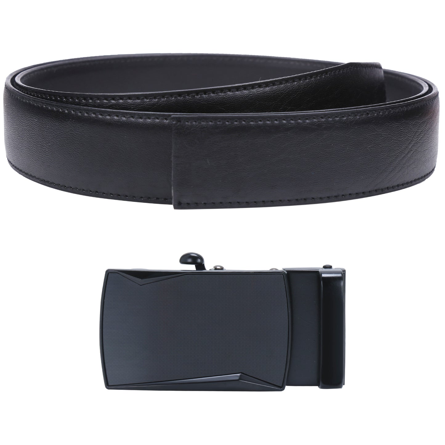 Labnoft Men's Auto-Lock PU Leather Belt, Black