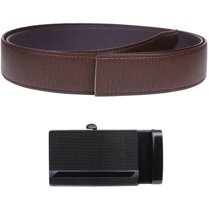 Labnoft Men's Auto-Lock PU Leather Belt, Brown