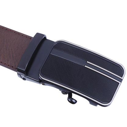 Labnoft Men's Auto-Lock PU Leather Belt, Brown