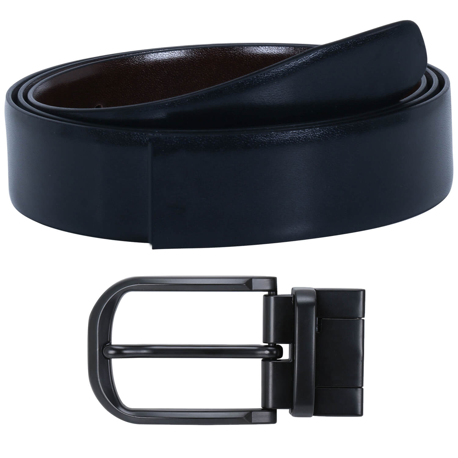 CREATURE Reversible Pu-Leather Formal Belt For Men(Color-Black/Brown, BL-01, 46 inches length