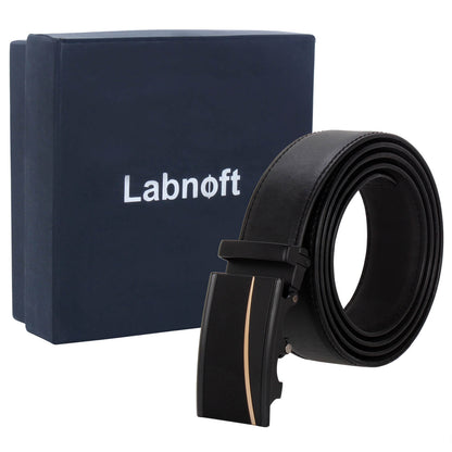 Labnoft Men's Auto-Lock PU Leather Belt, Black