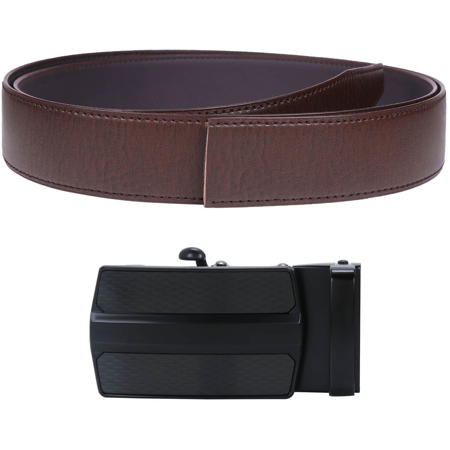 Labnoft Men's Auto-Lock PU Leather Belt, Brown